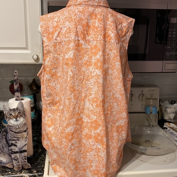 C womens Coral Bay casual orange sleeveless stretch plus size top 3X. EUC - Picture 2 of 5